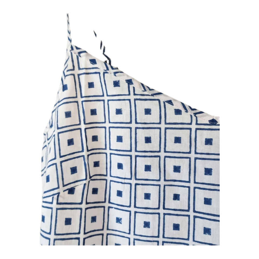 Rekh&Datta Hand Block Printed Lightweight Cotton Dress Abstract Unique Size S View 2